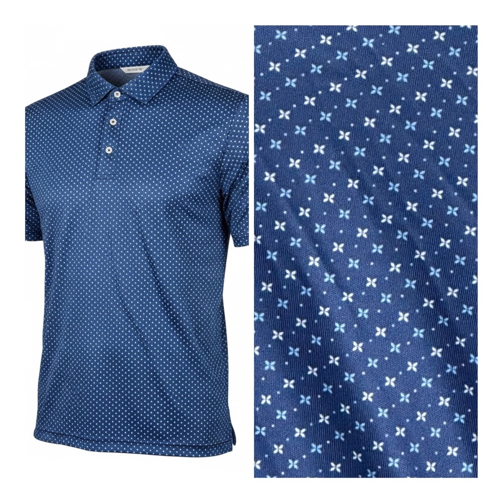 NWT‎ Collars & Co Dress Collar Polo Medium Relaxed Semi Spread Los Cabos Blue